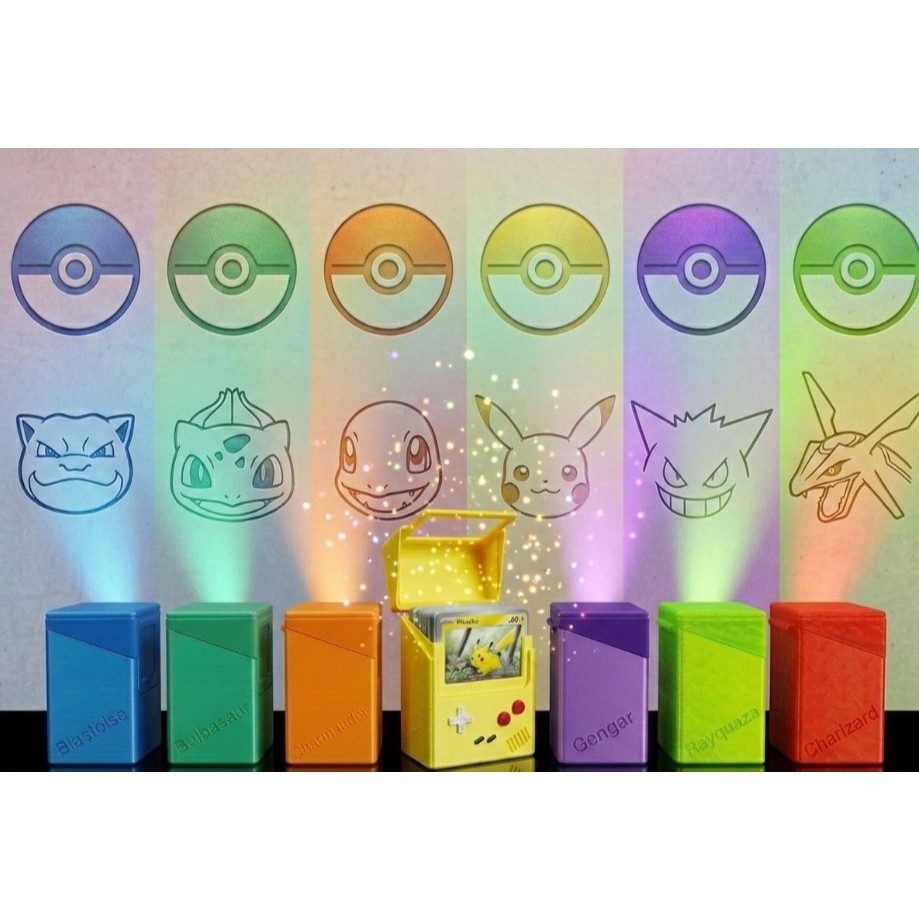 Deck Box Pikachu - Cartas Pokémon TCG - Pikachu - Gengar - deck box Slim - ENVIO IMEDIATO