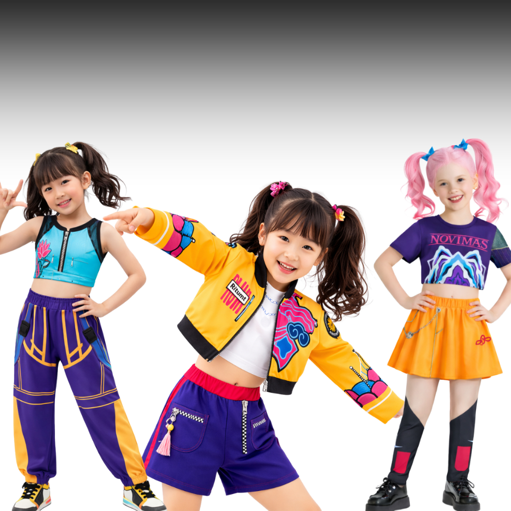 Fantasia Cosplay Infantil Guerreiras Do Kpop Zoey Rumi Mira Demon Hunters Palco Festa Huntrix Golden