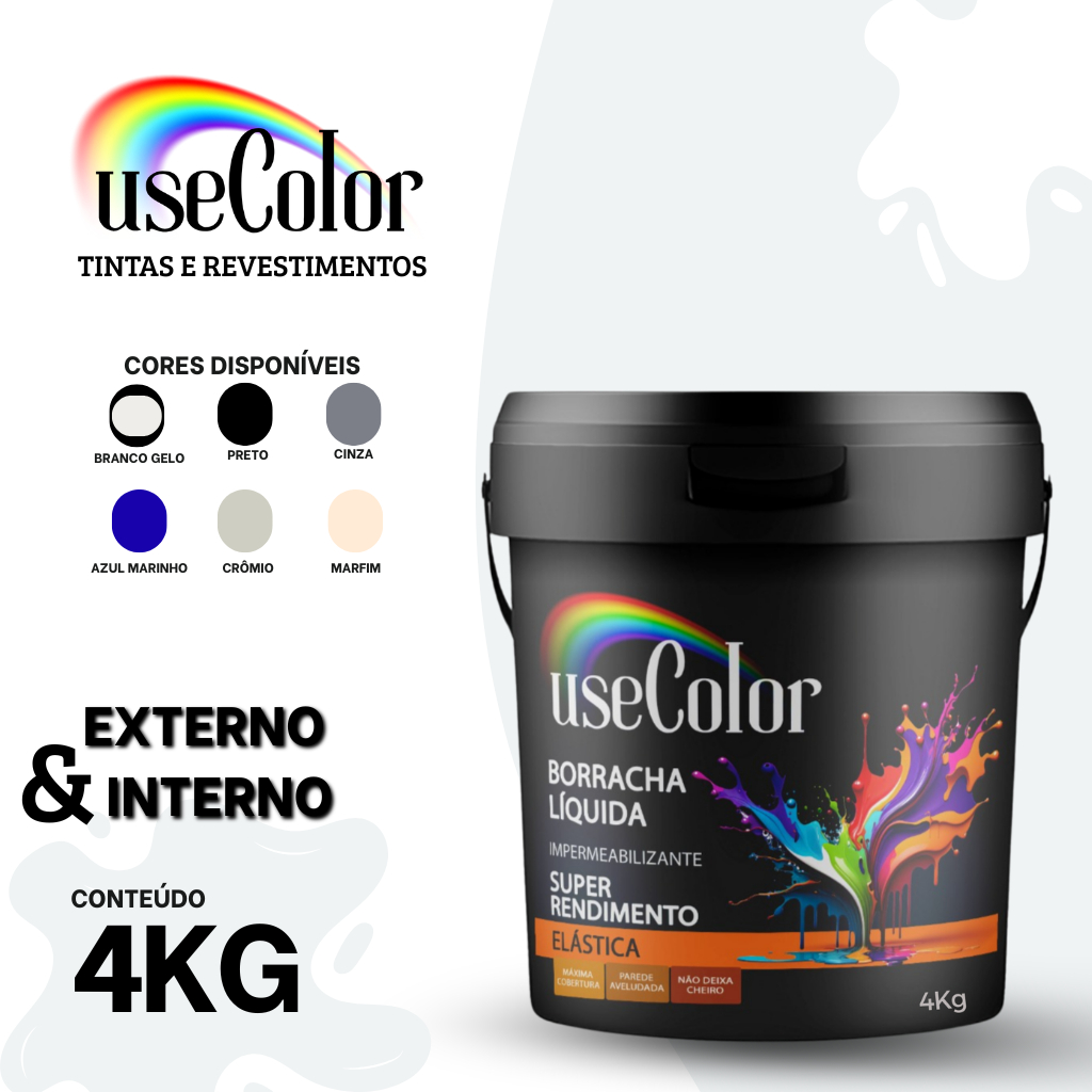 Tinta Emborrachada Borracha Líquida 4KG - PARADE - REBOCO - LAJE -  PROTEÇÃO