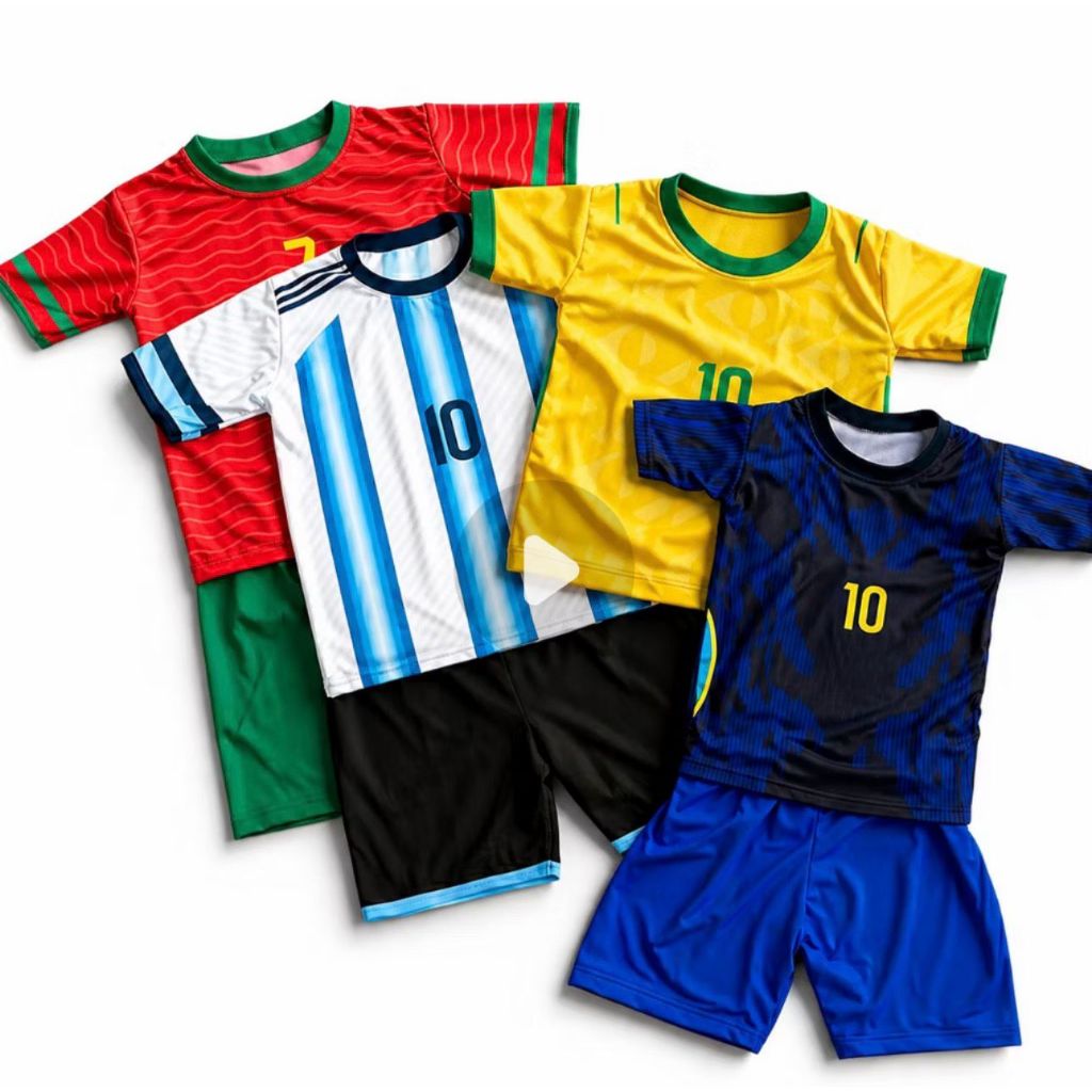 Kit Futebol Conjunto Infantil Time Seleções Nacionais e internacionais Diversos !!