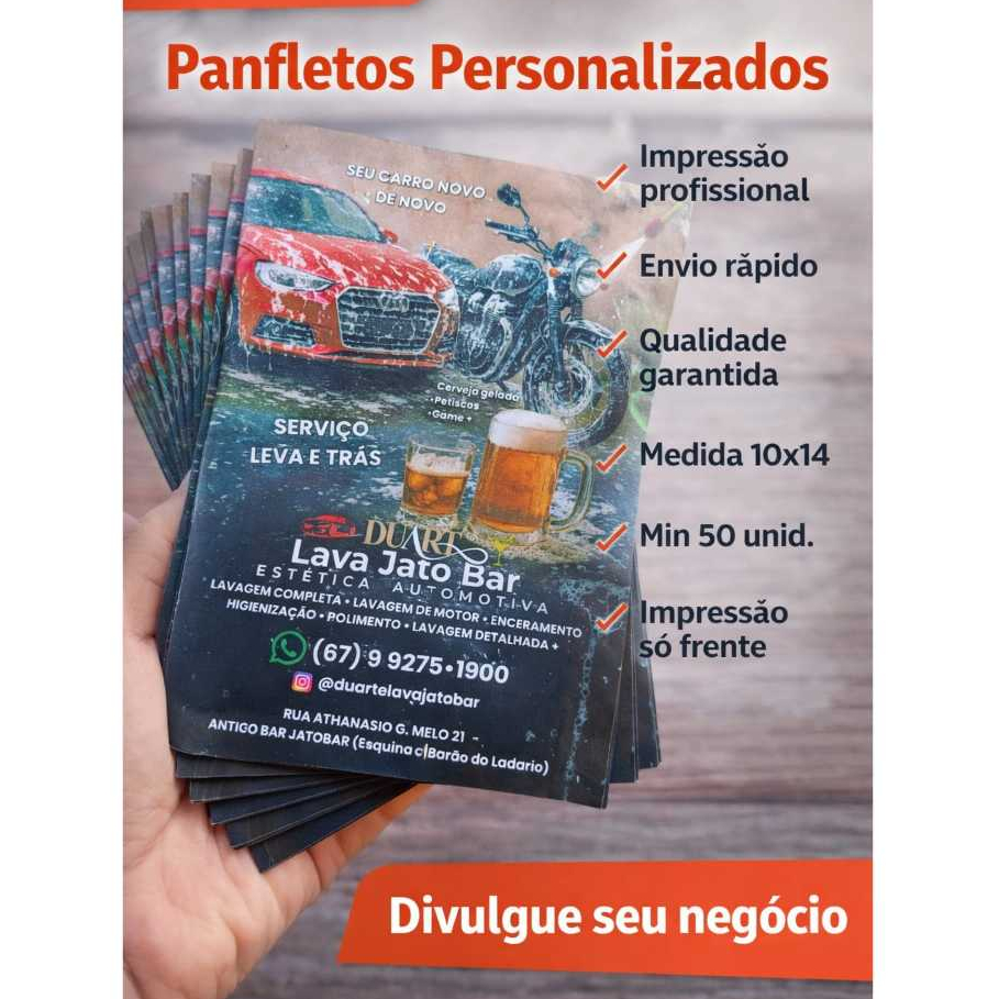 100 Panfletos Personalizados 10x14 em papel fotográfico brilhoso folheto divulgação voucher flyer