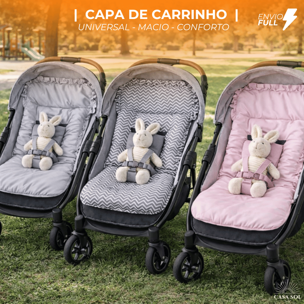 CAPA DE CARRINHO  | COLCHONETE DE CARRINHO  | PROTETOR PARA BEBÊ  | UNIVERSAL  |  CORES