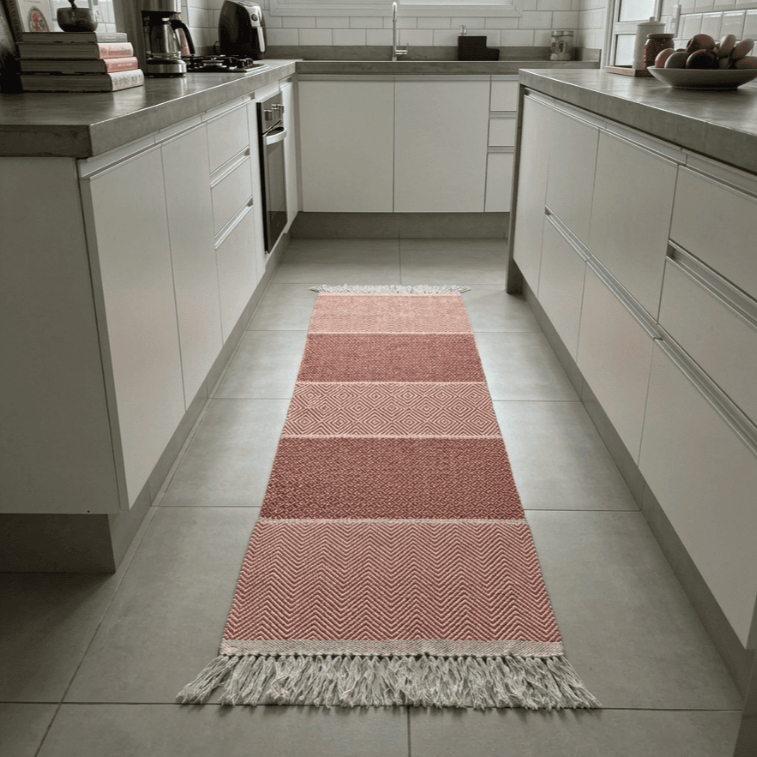 Passadeira Estampado Linha Luxo 0,50x1,40m Algodão 100% Linha Luxo Feito a Mão