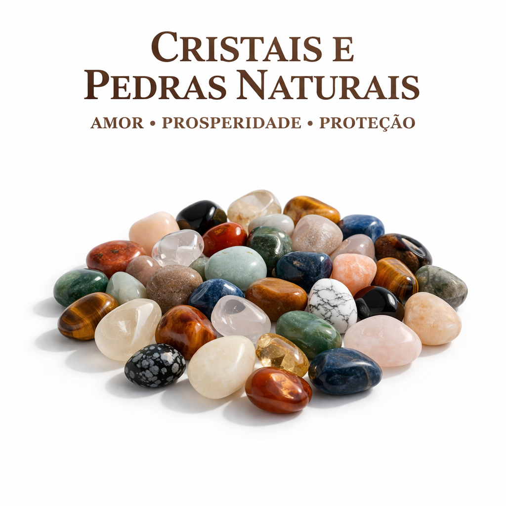 Cristais e Pedras Naturais Roladas para Amor Prosperidade Proteção Saúde Energia Positiva