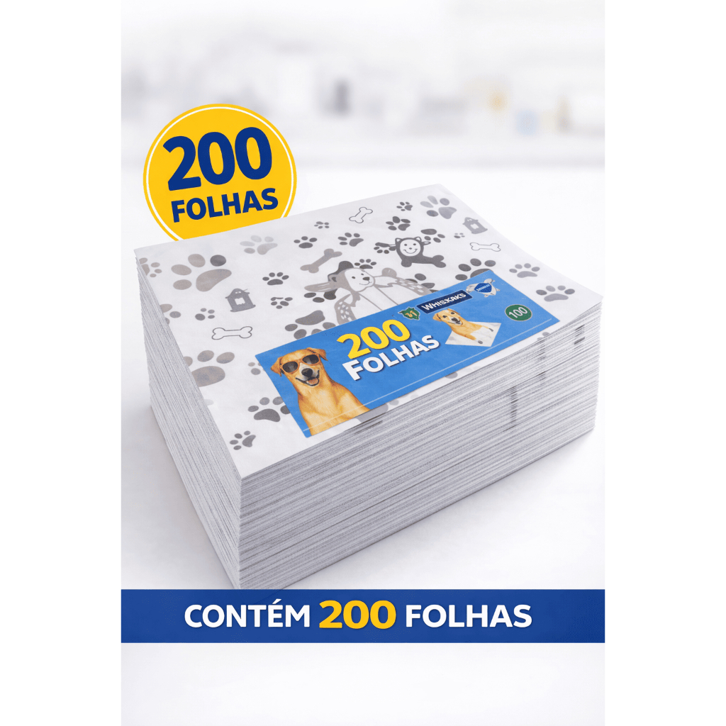 Kit Jornal Pet Higiênico 200 Folhas Biodegradável Atóxico Tinta base d'agua