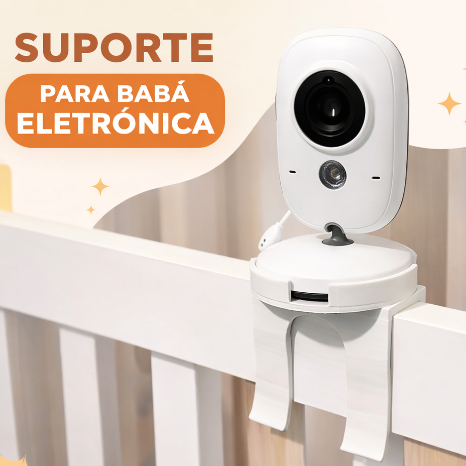 Suporte Babá Eletrônica Universal com Encaixe – Uso em Berço e Grade VB603 e outros 7cm encaixe