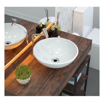 Cuba Sobrepor Apoio Banheiro Redonda 30cm Acrílico Lavabo Moderna Compacta Pequena Fácil Limpeza