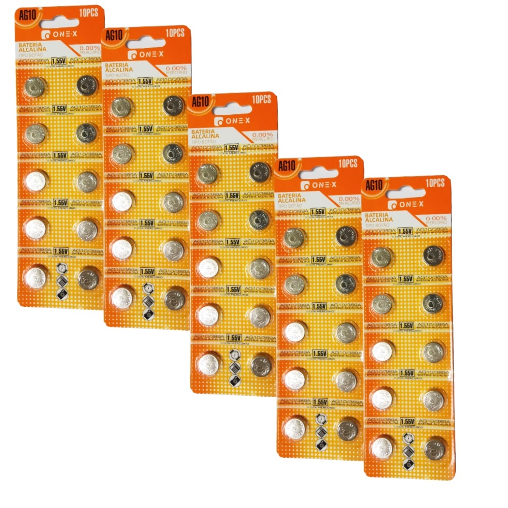 10 / 50 Bateria Botão Alcalina LR44 A76 AG13 LR41 AG3 LR621 AG1 164 V364 LR626 AG4 377 LR1130 AG10