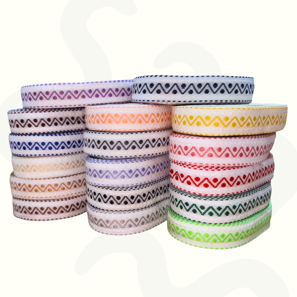 Kit Passa Fita Falso Zig Zag Com  10m Cada Rolo   Diversas Cores