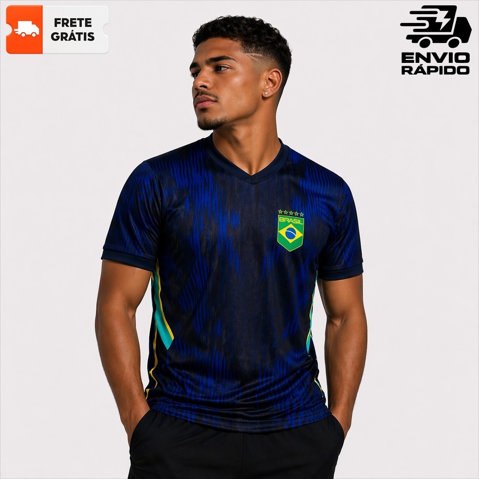 Camisa Camiseta Masculina Brasil Torcedor Patriota Copa do Mundo 2026 Dry Fit
