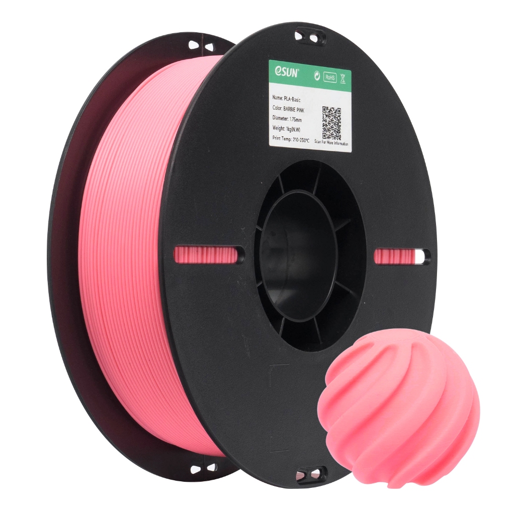 Filamento PLA ESUN para Impressora 3D - Cor Rosa Bebe 1kg - 1,75mm
