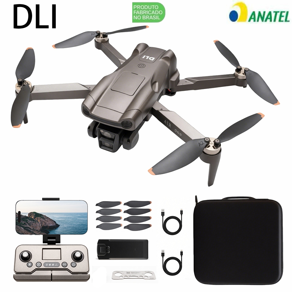 DLI Profissional Drone Air One com GPS 4K Dual Camera Wi-Fi FPV Motor Brushless