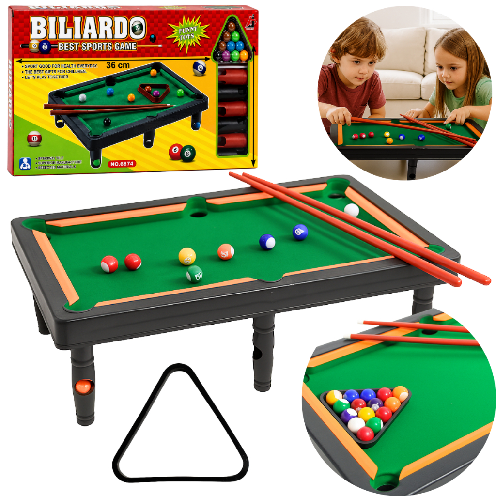 Mini Mesa De Sinuca Bilhar Portátil Infantil Snooker Verde