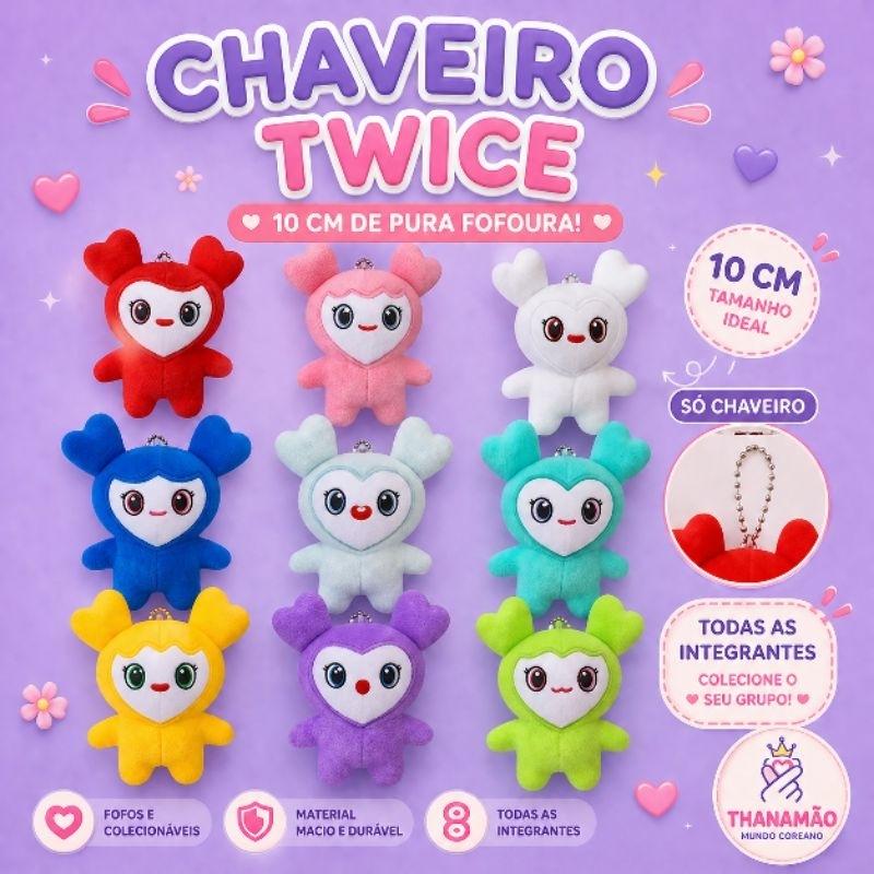 Pelúcia Chaveiro KPOP Premium Twice Lovely momo 10 cm Colecionáveis