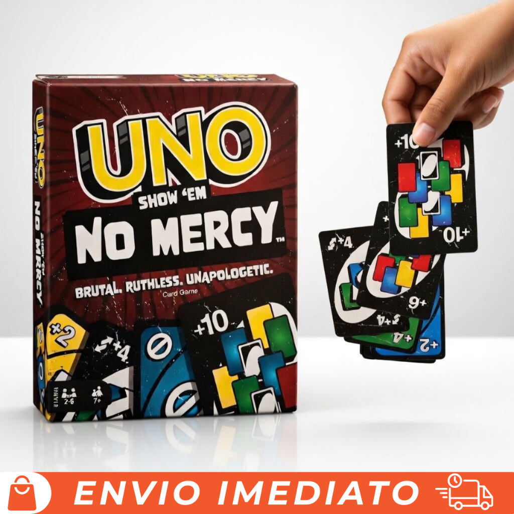 Jogo de Cartas Baralho Uno no Mercy 168 Cartas Exclusivas com Regras Novas, Diversão para Família