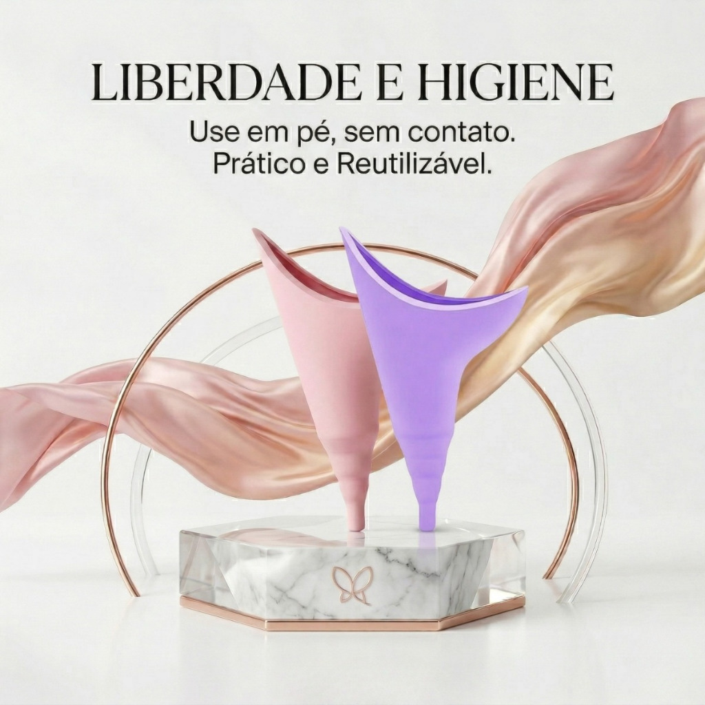 Funil Urinol Feminino Mulher Para Fazer Xixi Em Pé Prático Reutilizável Higiênico Banheiro Viagem