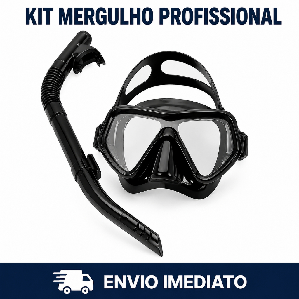 Máscara Mergulho Óculos Proteção Natação Praia Piscina Adulto Juvenil Ajustável Snorkel Respirador