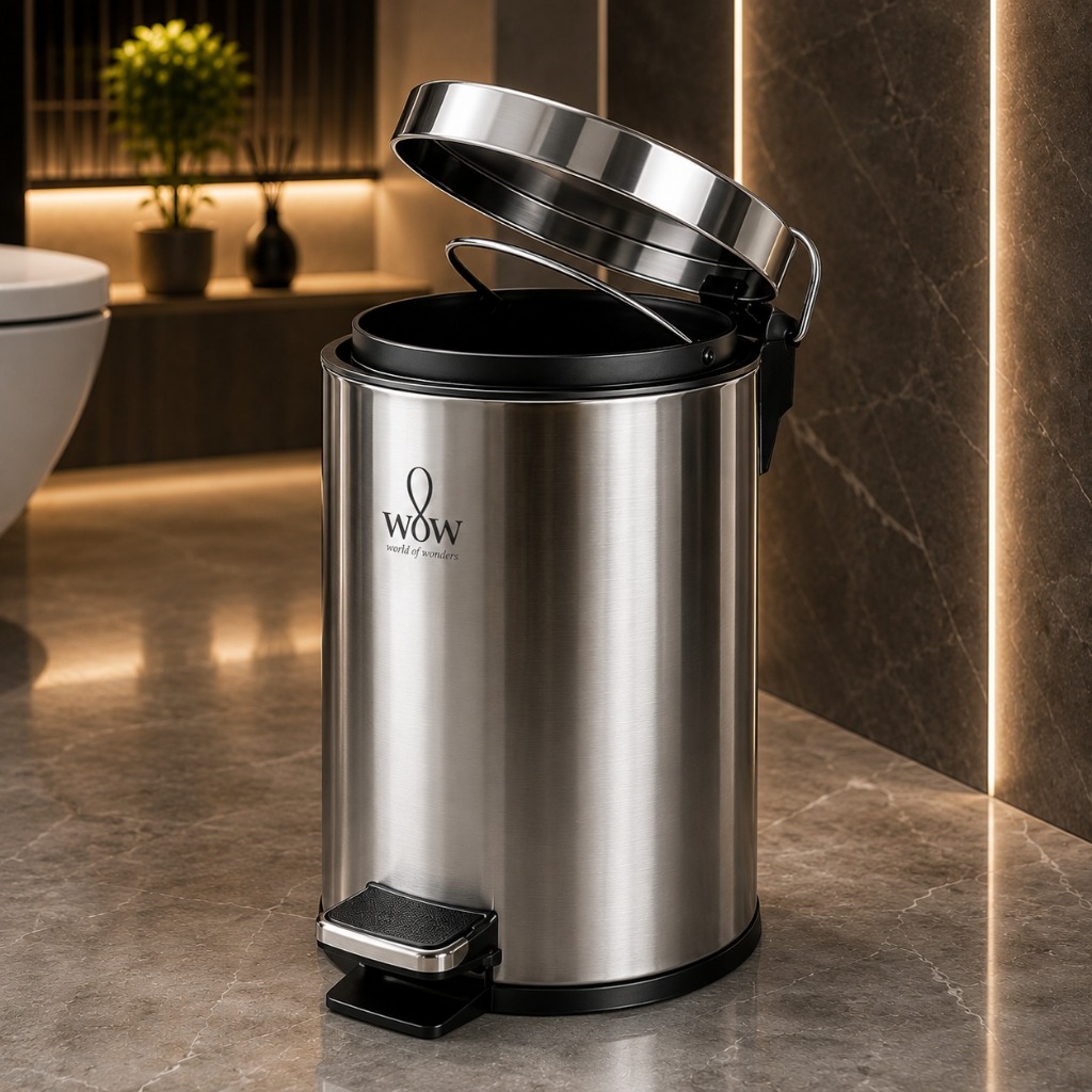 Lixeira Inox 5 Litros Cesto Com Pedal E Balde Removivél