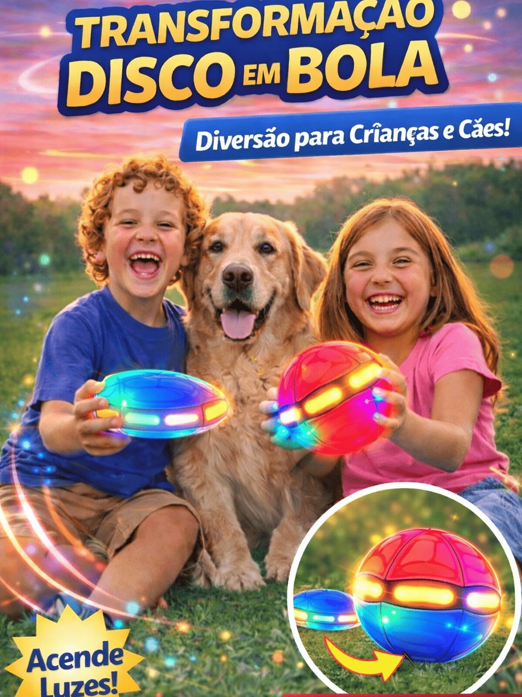 Brinquedo Pet e Infantil Bola Interativa Mágica Cachorro Bolinha Voadora Presente Bola Ufo Disco