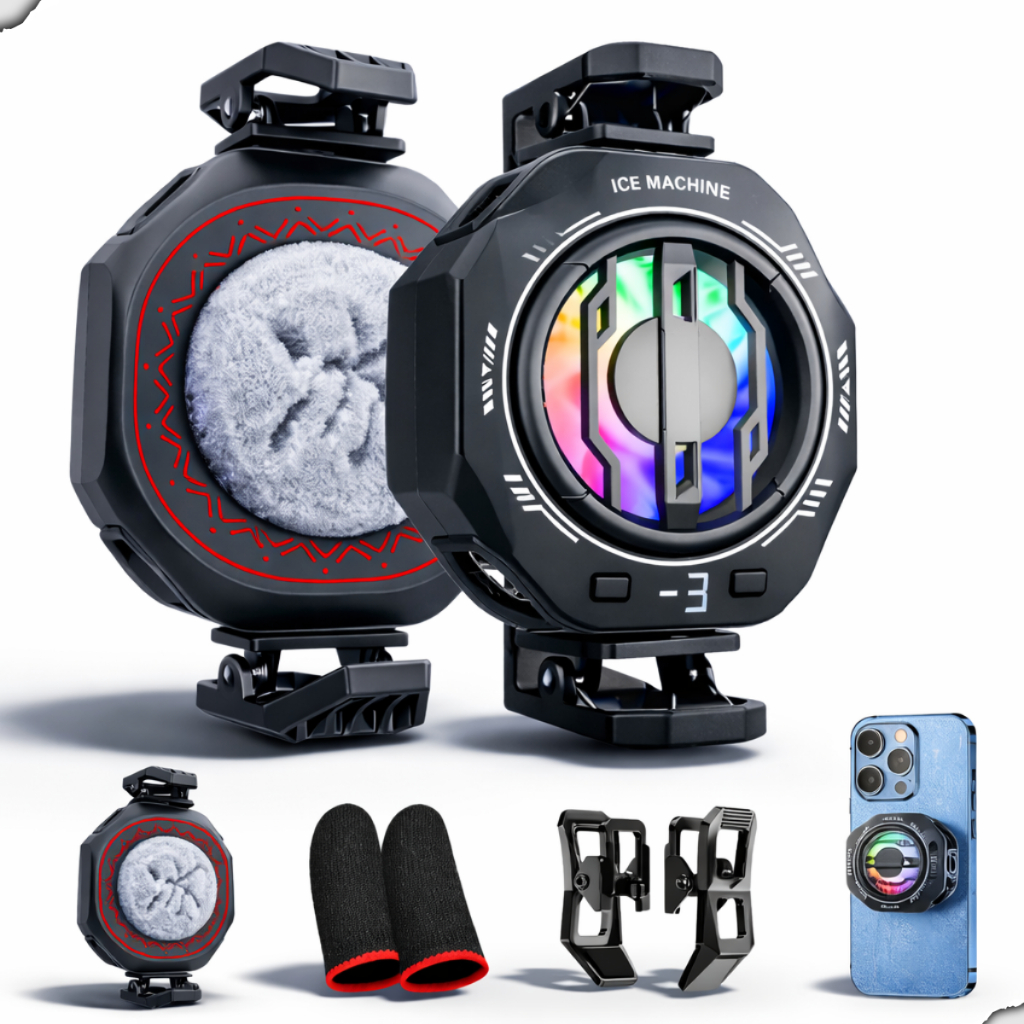 Cooler pra celular Gamer Magnetico RGB + Luva de dedo Resfriador de celular ( Culer pra celular )