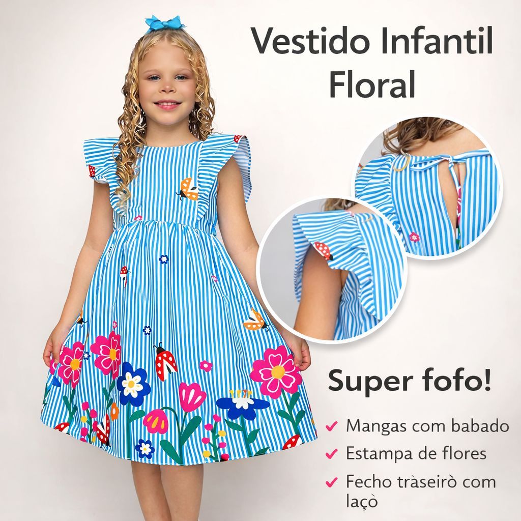 Vestido Infantil Menina Princesa Xadrez Luxo Estampa Lançamento QUADRILHA