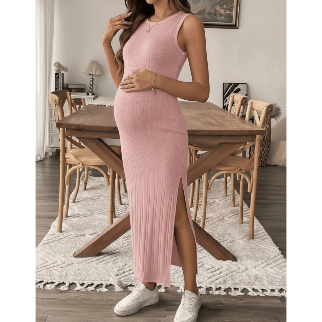 Vestido Gestante Longo Elegante  Maternidade Casual Soltinho Gravidez De Festa Básico Lola