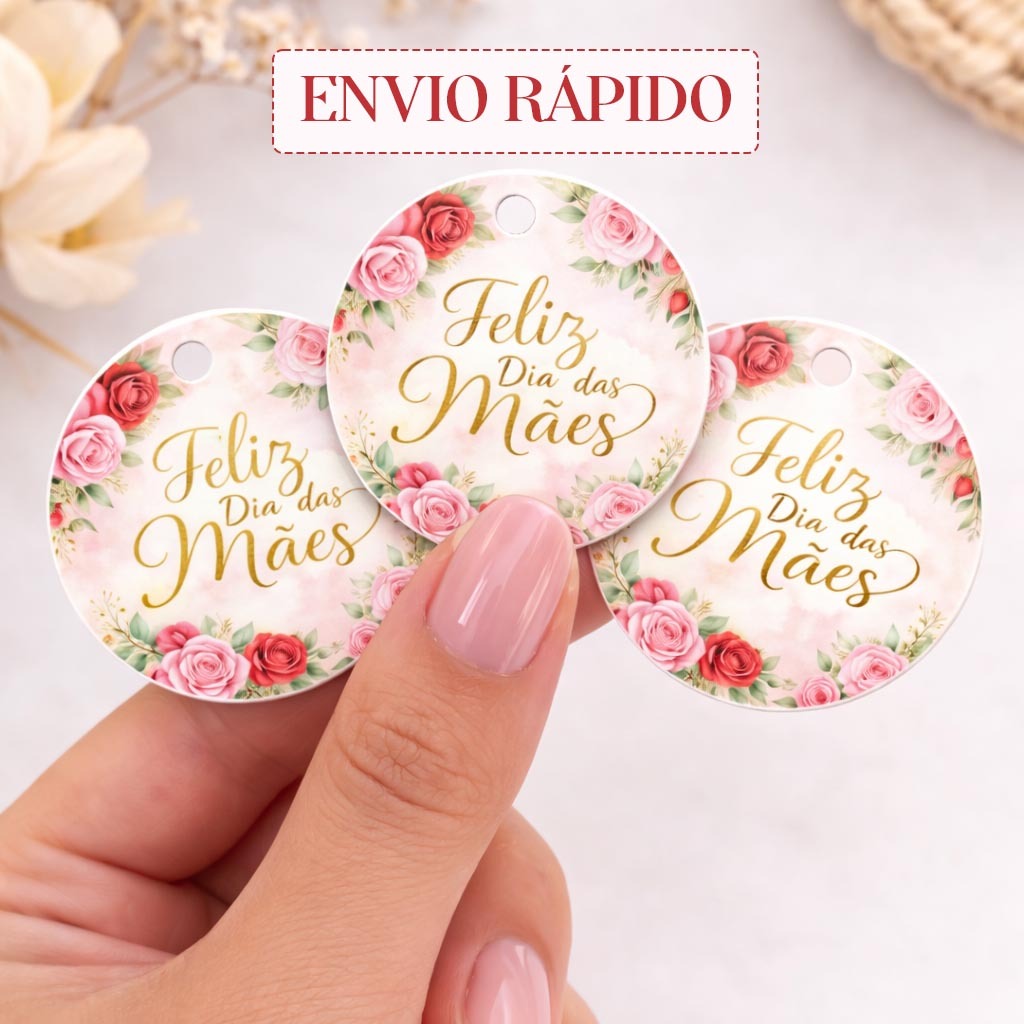 Tag Dia das Mães 4x4cm |  Lembrancinhas e Embalagens