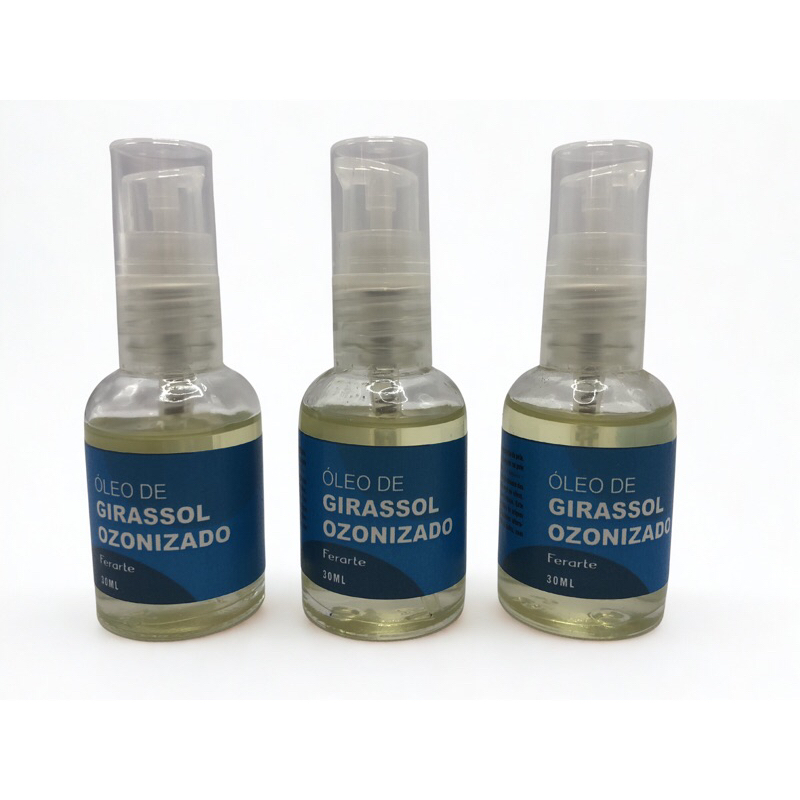 kit 3 Óleos de girassol ozonizado Ferarte acne, cicatrização, hidratação