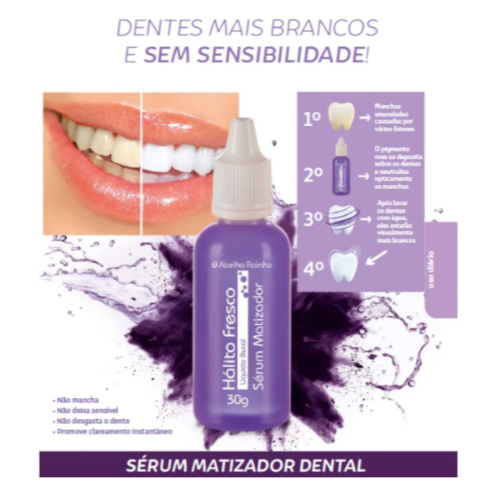 Sérum Matizador Dental 30g Hálito Fresco Dentes Mais Brancos Abelha Rainha