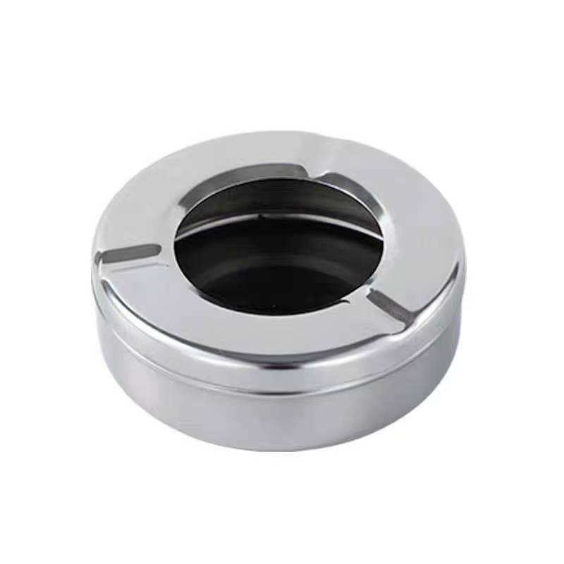 Cinzeiros Aco Inox Redondo com TampaRemovivel e Reservatorio para Bares Lanchonetes