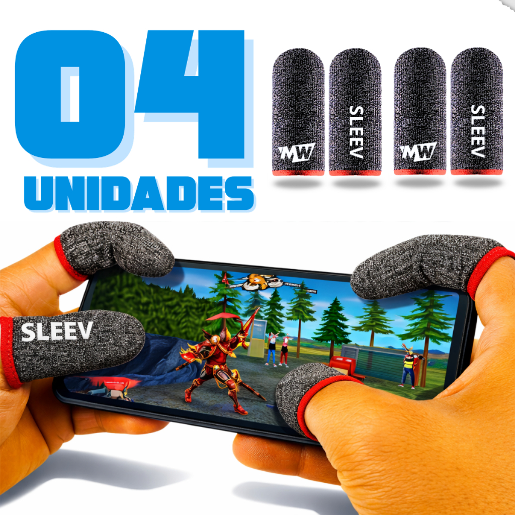 luvinha de dedo para celular (02 Par) Anti-suor gamer profissioanl jogar free fire pubg brawl stars