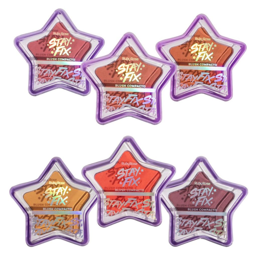 Blush Compacto Stay Fix Ruby Rose Pigmentado Longa Duração