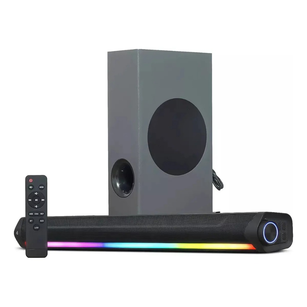 Kit Home Theater Soundbar Caixa De Som Bluetooth 5 Modos De Led Rgb Knup KP-RO836