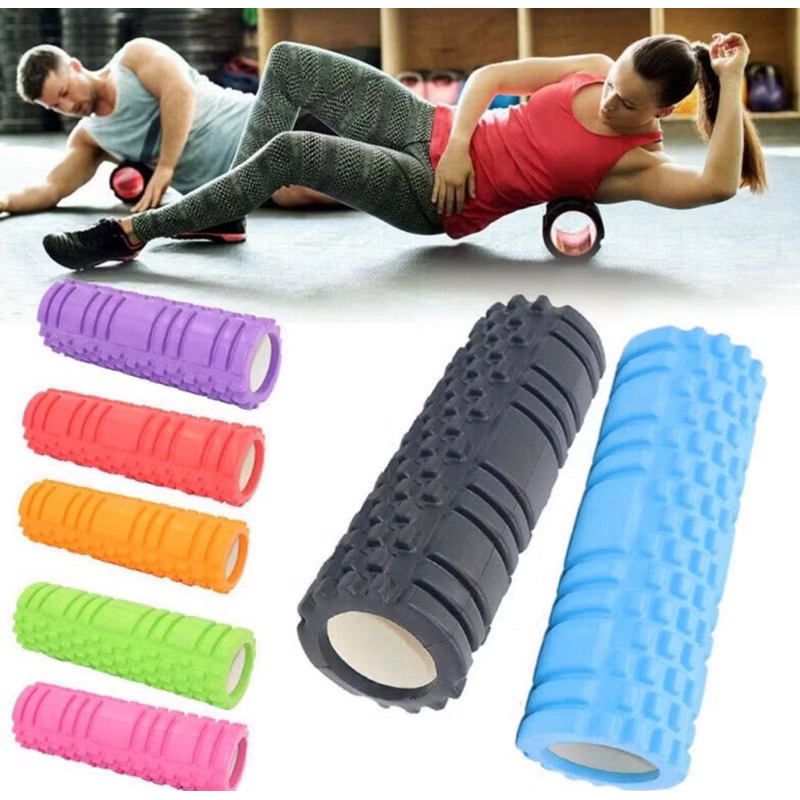Rolo Liberação Miofascial 30x8cm Massagem Fisioterapia Pilates Foam Roller Cor Preto