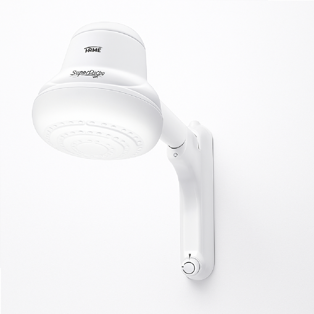 Chuveiro Super Ducha Eletronica Resistência Blindada 220v 4400w  Fame Branco