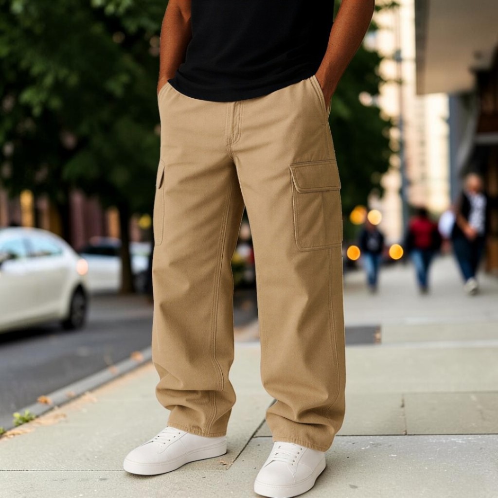 Calça Jeans Cargo Masculina Streetwear Preta Mescla Cinza Grafite 34 Ao 44