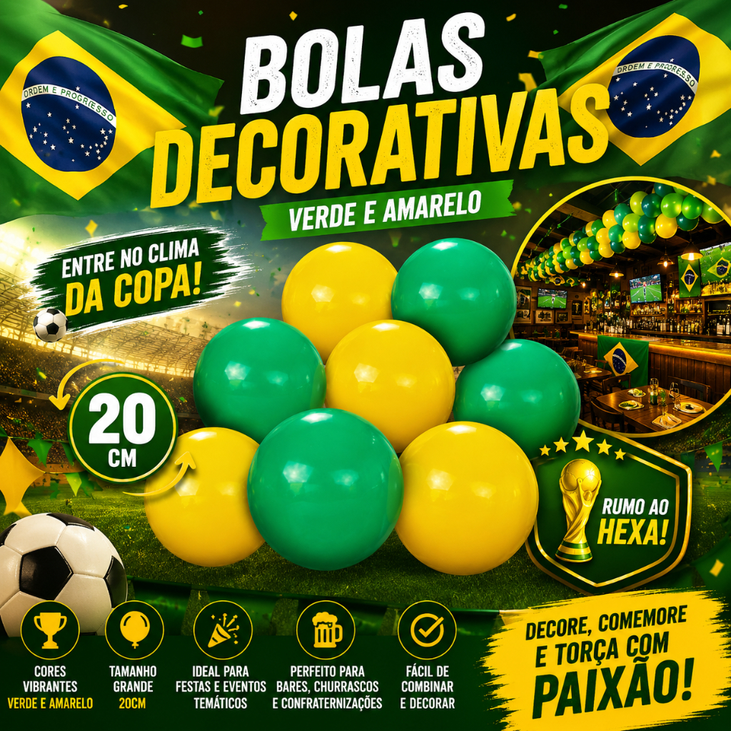 Bola copa Brasil 6 peças bola vinil