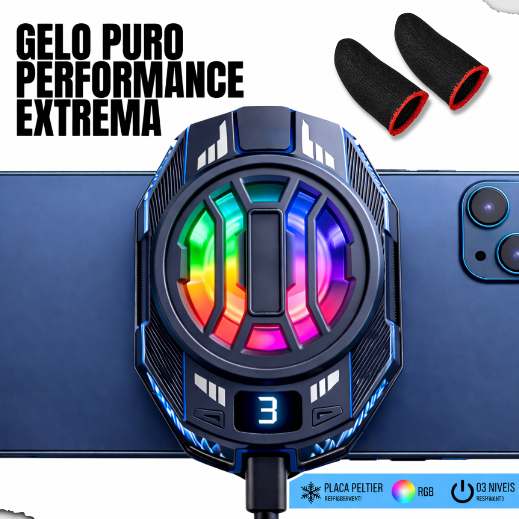 Cooler para Celular Gamer RGB Gela de Verdade Evita Aquecimento em Jogos