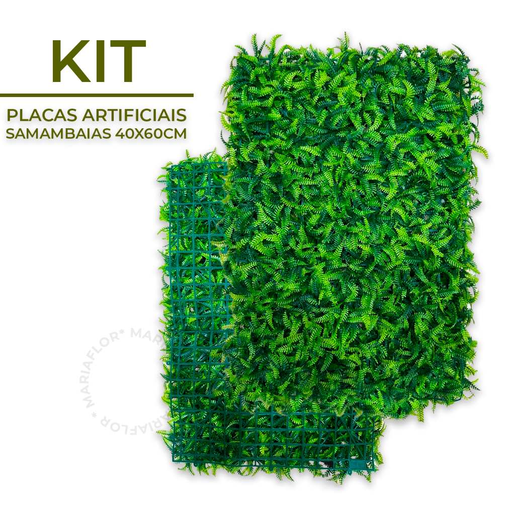 Placas Samambaia 40x60 Grama Artificial Jardim Vertical Parede Verde Decoração Muro inglês