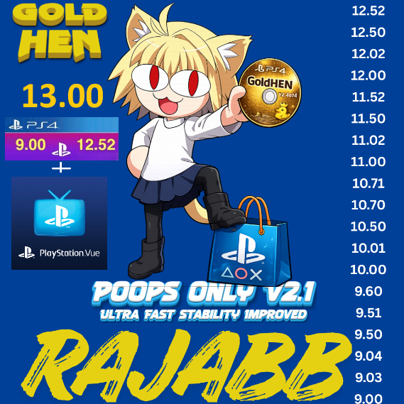 DISCO BDJ PS4 9 - 12.52/13 +VUE Rajabb AUTOLOADER JAIL DESBLOQUEIO POOPS LAPSE GOLDHEN PLAYSTATION