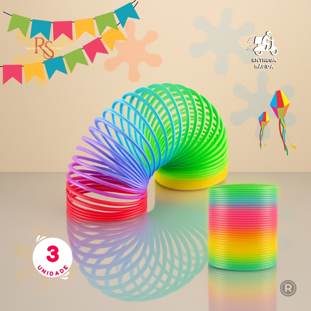 3 Mola Maluca Colorida Verão Carnaval Prendas Brinquedo Menina Menino Festa Aniversário