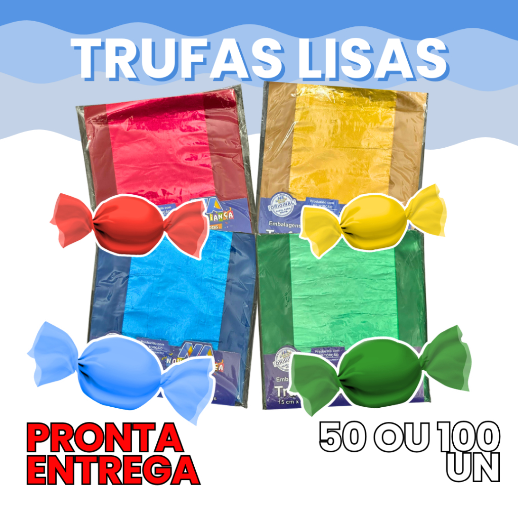 50 100 Embalagem para trufas Lisas 15x16 cm Nova Aliança Embalagens
