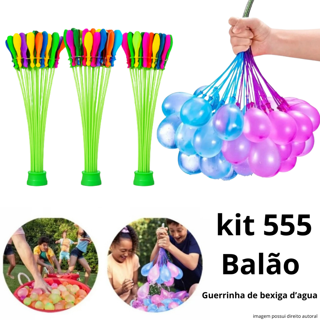 kit 111 - 555 Balão De Água Guerra De Bexiga Splash Ball Verão Divertido Piscina Water Balloon