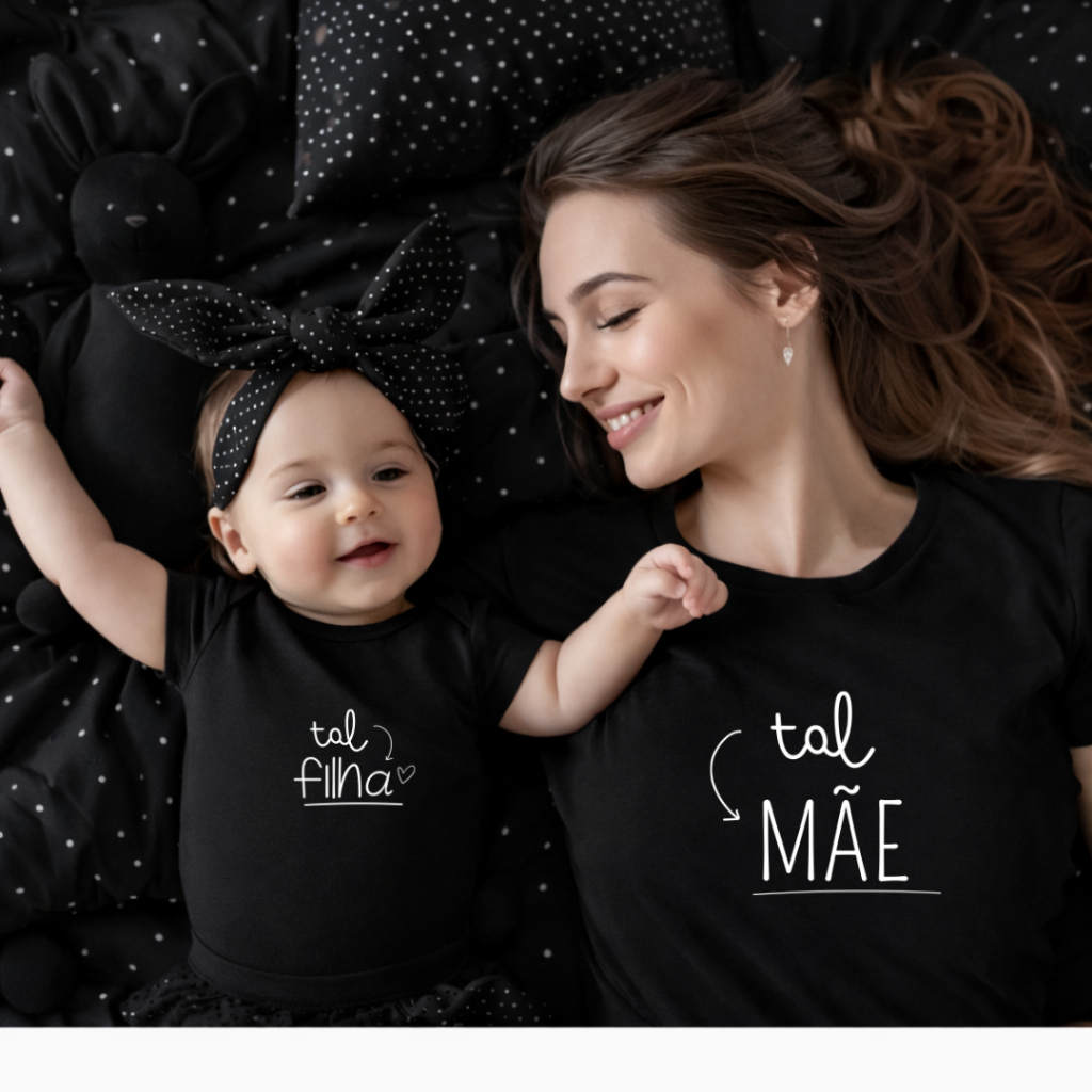 Kit 2 peças - Camisetas Body TAL MÃE, TAL FILHA Dia das Mães - 2 Peças