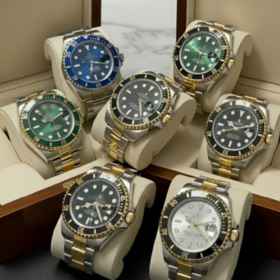 Relógio De Pulso RLX Luxo Prata e Dourado Calendário Funcional Casual Elegante