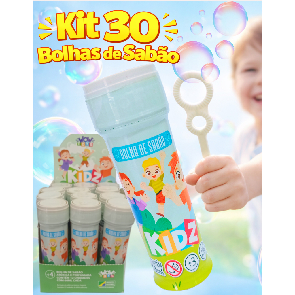 Kit 30 Bolhas de Sabão bolinha Lembrancinha de aniversario infantil festa junina prenda atacado