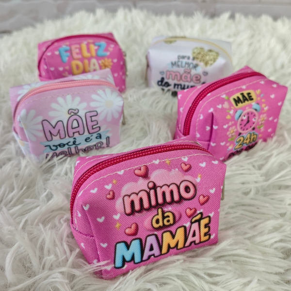 KIT Mimos para o Dia das Mães 💖 10 PORTA MOEDAS BRINDE Personalizado Lindo e Útil