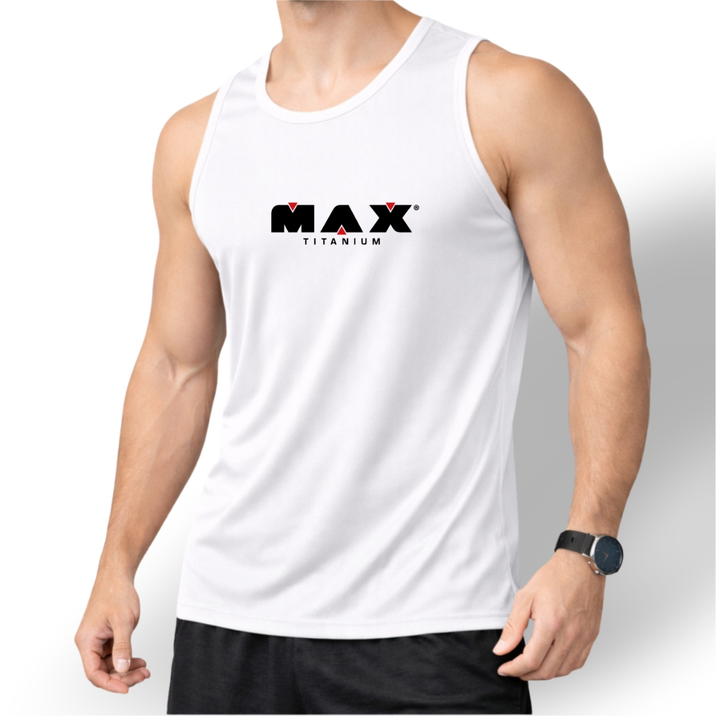 Regata Dry Fit Antiodor Masculina - Modelo MAX- Academia, Corrida, Basquete, Crossfit, Tecida Leve