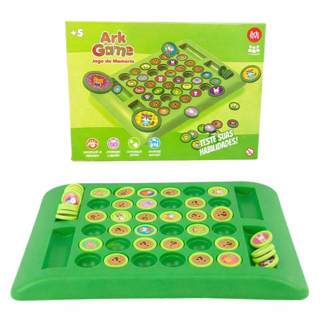 Jogo da Memória Com Tabuleiro Portátil Educacional Pedagógico Concentração Brinquedo Criança