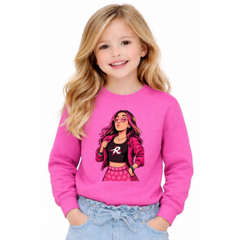 Moletom blusa de frio Emily Vick rosa menina  estrela YouTuber influencer  Algodão Tamanhos 2 a14